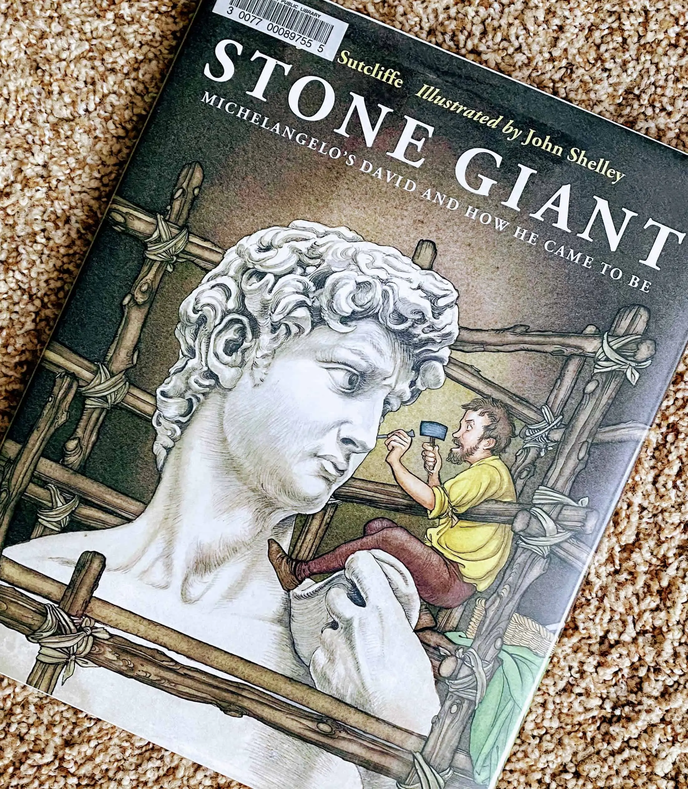 Stone Giant book on a beige carpet.