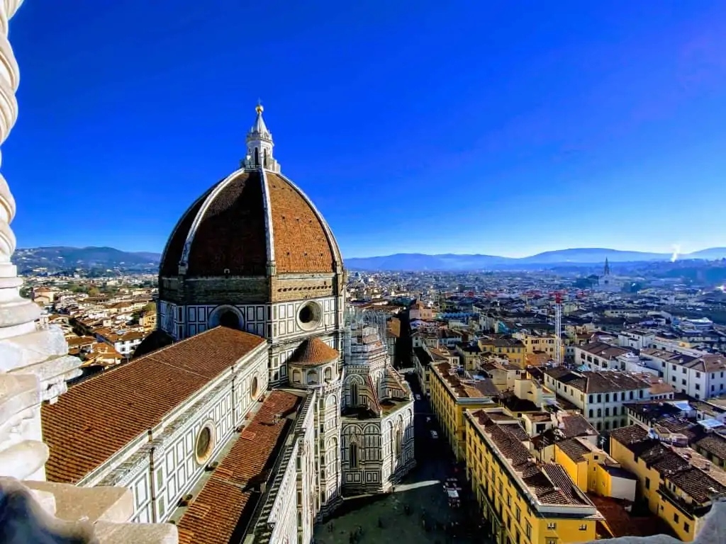 View of the Florence, Italy Duomo from the bell tower.  