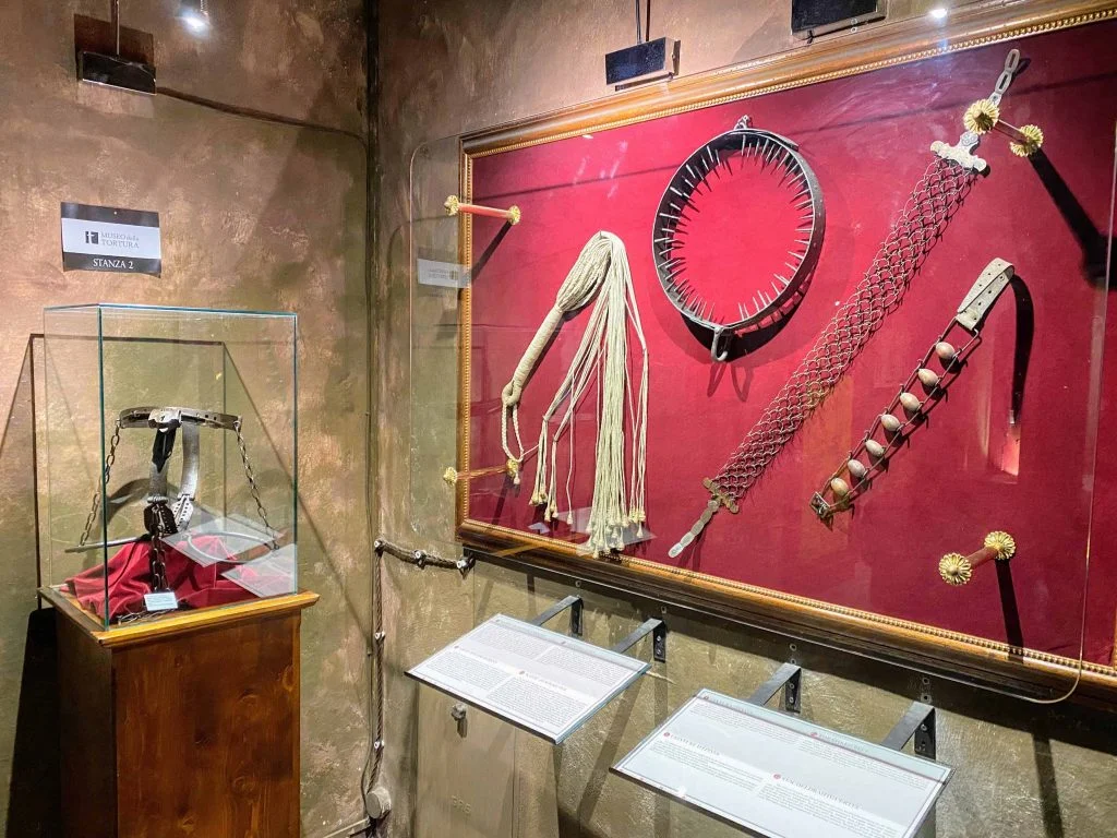 Torture items on display at a museum in Tuscany, Italy.