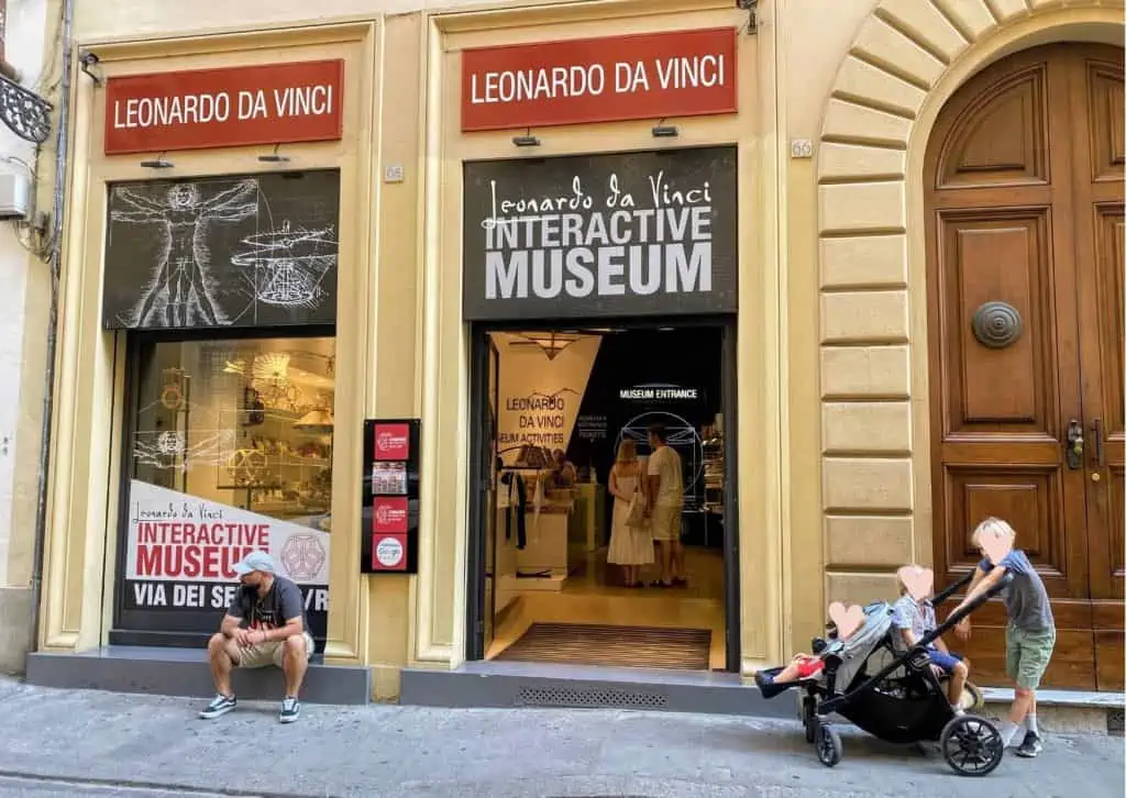 Entrance to the Leonardo Interactive Museum in Florence, Italy.