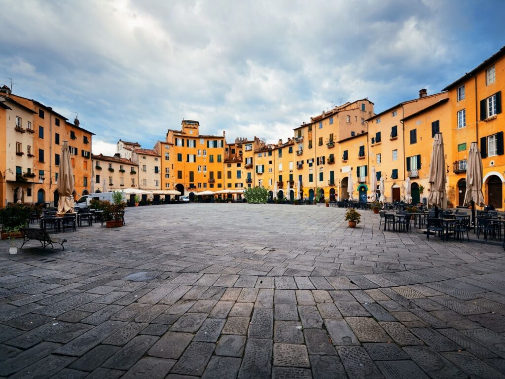 Piazza Anfiteatro in Lucca, Italy.