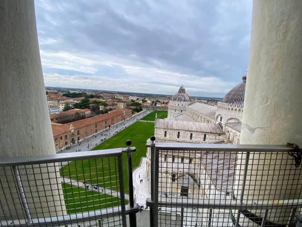 View of Campo dei Miracoli from to ofLeaning Tower of Pisa.
